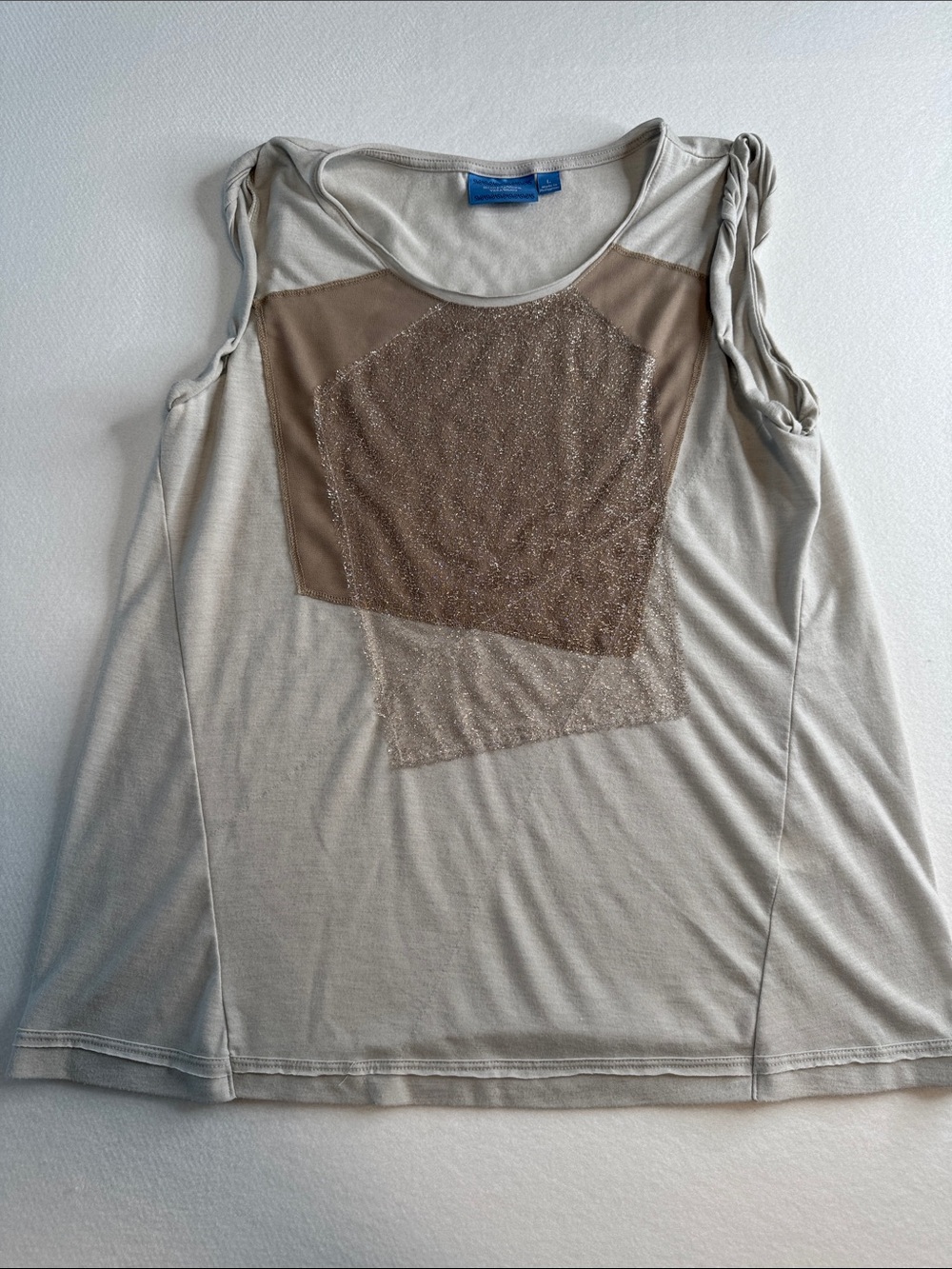 Simply Vera Vera Wang Light Gray Tank with Brown Geometric Panel
